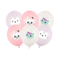 Balon 30cm  op.6 szt. Koci Domek Gabi