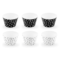 Papilotki na muffinki  czarne w białe plamki - 3; białe w czarne plamki -3