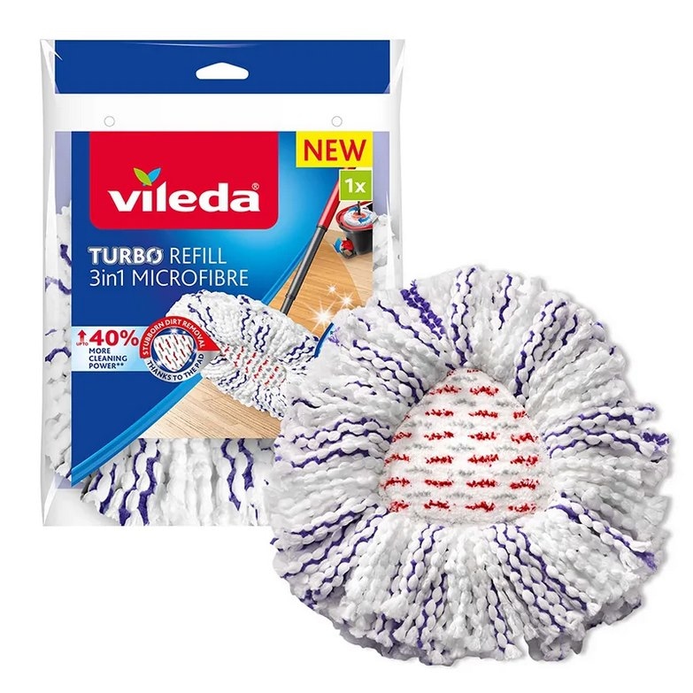 Mop sznurkowy zapas Vileda Easy Wring& Clean Turbo 3in1; mikrowłókna; do mopa obrotowego