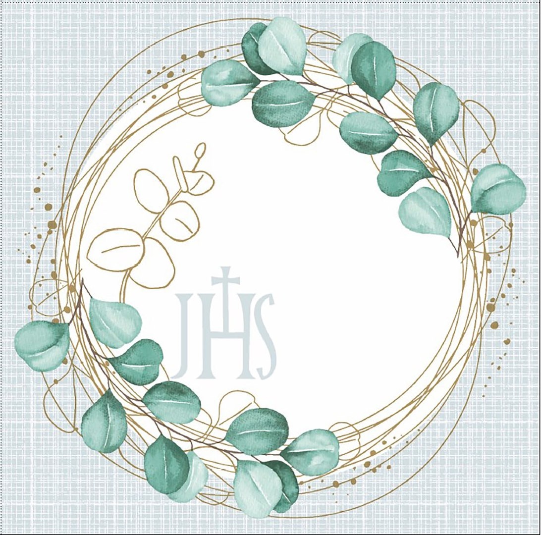 Serwetki 40x40cm flizelinowe skł.  Komunia święta  op.60 szt. (6) Communion Gre