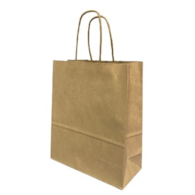Torba papier.brązowa 18x8x21cm; u.skręcany (400) D1 80g /SKL/