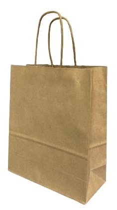 Torba papier.brązowa 18x8x21cm; u.skręcany (400) D1 80g /SKL/