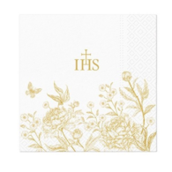 Serwetki - Komunia święta  33x33cm  op.20 szt.   Birds & Peonies Elegance  SDL153300