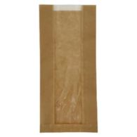 Torby fałdowe szare 16x7,5x35cm  op.1000 szt. z oknem   17531