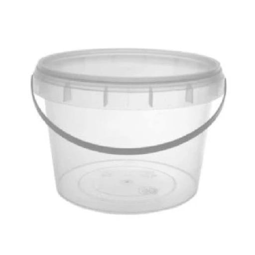 Wiadro 1l, bezbarwne z przykrywką  (19szt/op.)