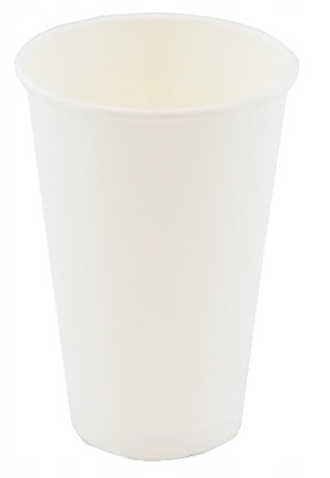 Kubek papier. biały 400ml  op.50 szt. (20) śr.90mm powl. ++
