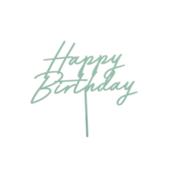 Topper na tort;  Happy Birthday - zieleń, 16,5cm