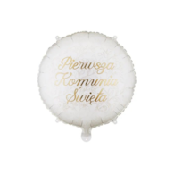 Balon foliowy  Pierwsza Komunia Święta pastylka; 35x35cm