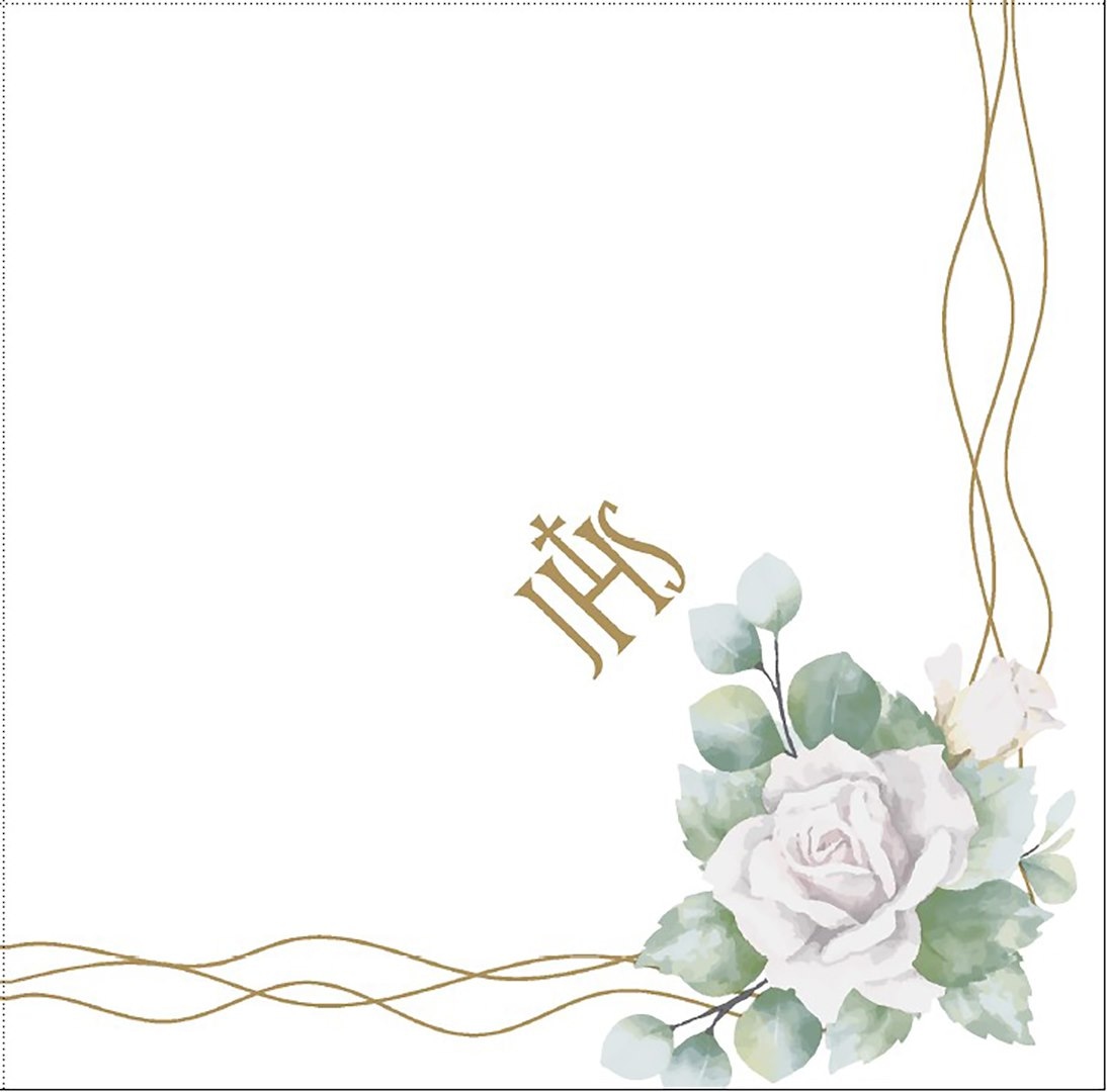 Serwetki 40x40cm flizelinowe skł.  Komunia święta  op.60 szt. (6) Communion Ros