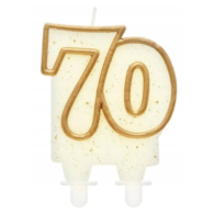 Świeczki cyfry - złoty kontur   70 