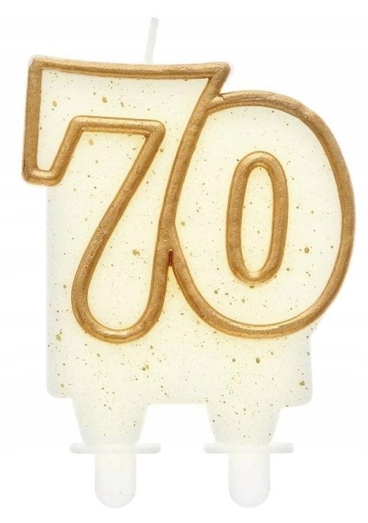 Świeczki cyfry - złoty kontur   70 