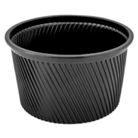 Poj. na zupę PP okrągły  fi 116mm  500ml  op.50 szt. (20)  żebrowany; czarny