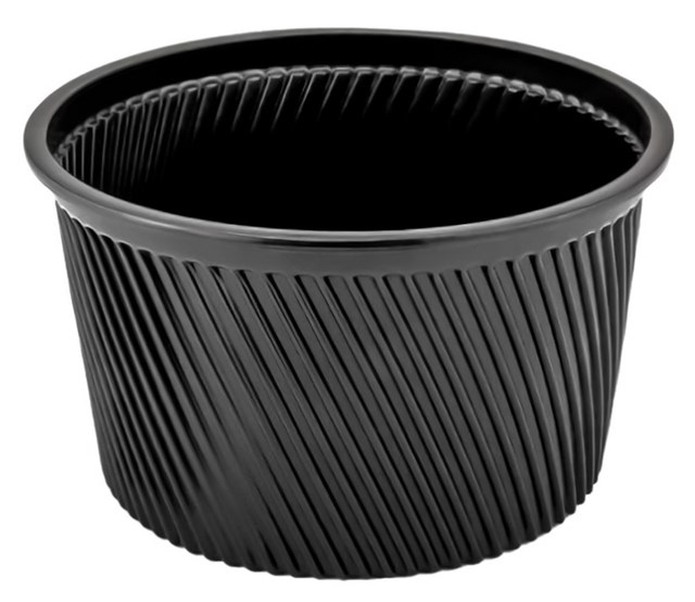 Poj. na zupę PP okrągły  fi 116mm  500ml  op.50 szt. (20)  żebrowany; czarny