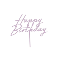 Topper na tort;  Happy Birthday - fiolet, 16,5cm