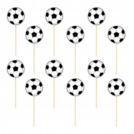 Topper na tort; piłka nożna  3cm   op.12 szt.