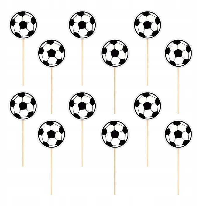 Topper na tort; piłka nożna  3cm   op.12 szt.