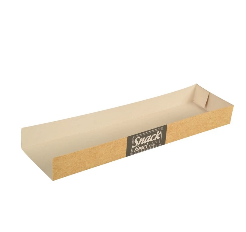 Tacki papier. na przekąski  3x7,5x28,5cm  op.50 szt.  brązowe (15)