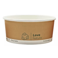 Poj. na sałatkę papier. brąz. okrągły  750ml  op.50 szt. (6)   29983  plastic free  LN