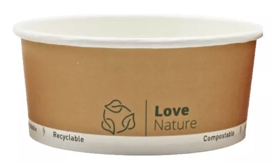 Poj. na sałatkę papier. brąz. okrągły  750ml  op.50 szt. (6)   29983  plastic free  LN