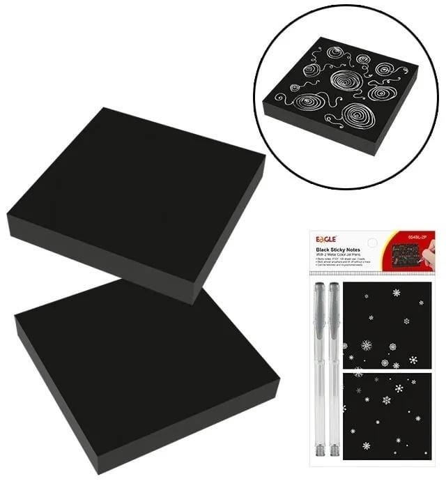 Notes samoprz. 75x75 100k.czarny  Eagle 654, + długopis   150-1453**