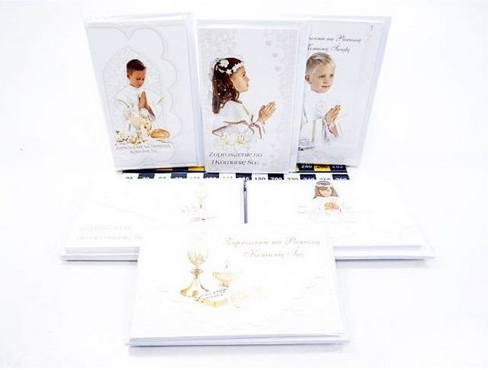 Zaproszenie - Komunia święta Kielich chłopak **