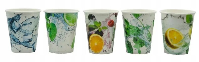 Kubek papier.nadruk  300ml  op.50 szt. (20) śr.90mm powl. Fresh Mix (do zimnego)