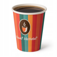 Kubek papier.nadruk  250ml  op.50 szt. (25) śr.80mm  z dyspersją wodną,  Chwila przerwy      Plastic free  0%