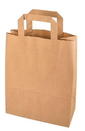 Torba papier.brązowa 26x14x30cm; u.płaski 78g;  op.250 szt.