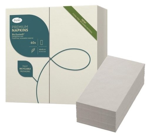 Serwetki 40x40cm flizelinowe skł. 1/8 białe    op.60 szt. (6) Dunisoft 202929