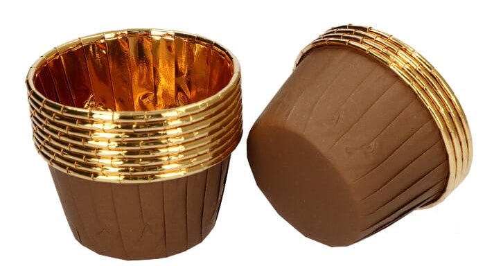 Muffiny brązowo-złote 43,5x37mm  op.100 szt. Ecos