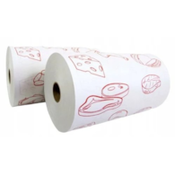 Papier pakowy rolka  powl. 35cm  op. 8 kg   Wędliny , nadruk spożywczy  MA (kaszerowany folią)
