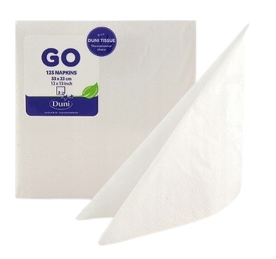 Serwetki 33x33cm  skł. 2-warst.  białe  op.125 szt.   (16)