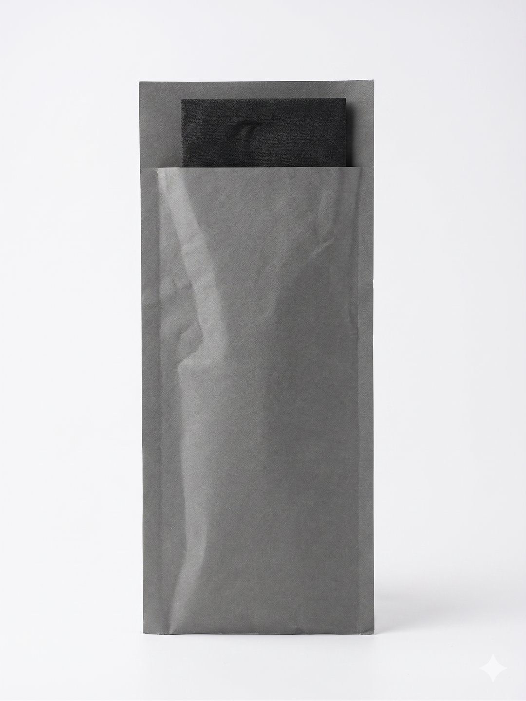 Etui na sztućce Ecoline  szare + czarna serwetka UNI SHARK/Black   op.500 szt.