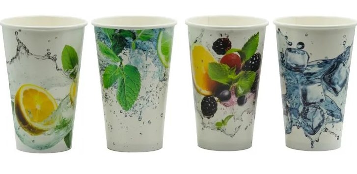 Kubek papier.nadruk  400ml  op.50 szt. (12) śr.90mm powl. Fresh Mix (do zimnego)