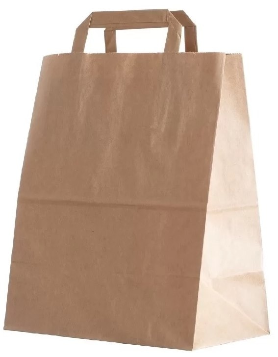 Torba papier.brązowa 32x16x42cm; u.płaski  kart.250 szt.   70g++