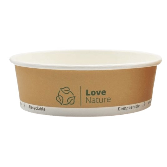 Poj. na sałatkę papier. brąz. okrągły  500ml  op.50 szt. (6)   29976  plastic free