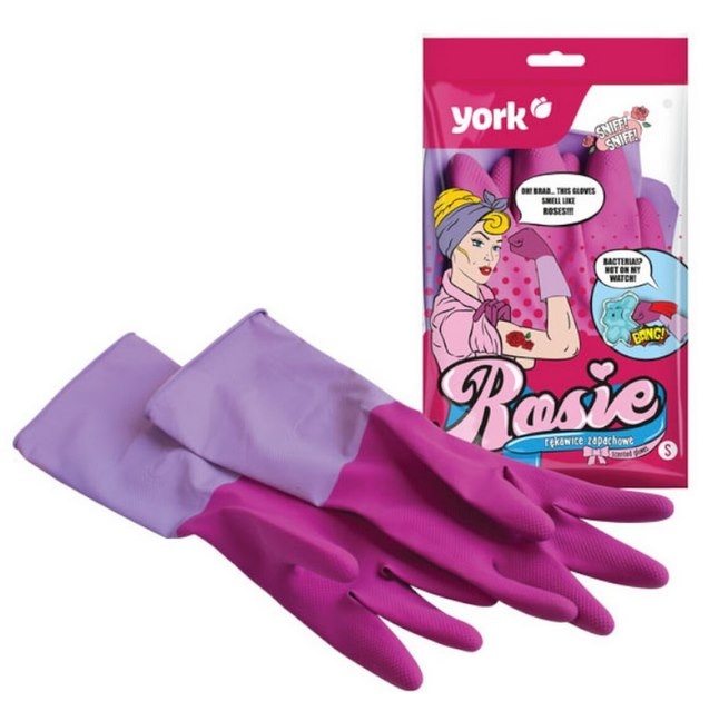 Rękawice gumowe York Rosie M  zapachowe
