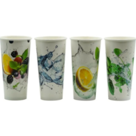 Kubek papier.nadruk  500ml  op.50 szt. (10) śr.90mm powl. Fresh Mix (do zimnego) **