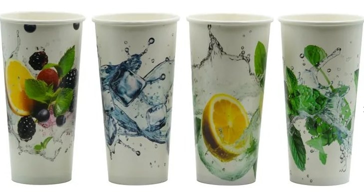 Kubek papier.nadruk  500ml  op.50 szt. (10) śr.90mm powl. Fresh Mix (do zimnego) **