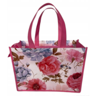 Torba Gam 34x25x15  Kwiaty, laminowana z zamkiem