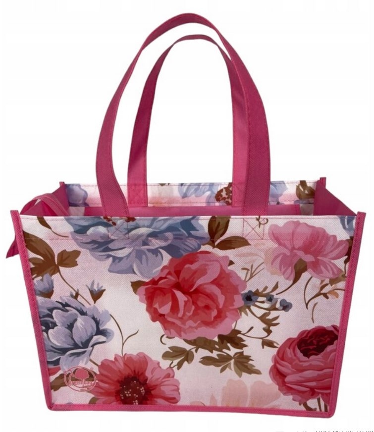 Torba Gam 34x25x15  Kwiaty, laminowana z zamkiem