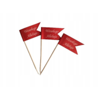 Chorągiewka wielkanocna mała, wykałaczka  op.100 szt. (8cm) pionowa