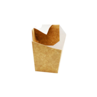 Pudełko na frytki 6,5x6,5x7,5cm; z sosjerką; op. 25szt. (36) (dno automatyczne)