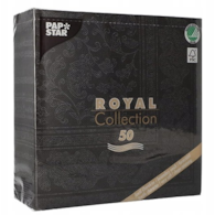 Serwetki 40x40cm skł. ROYAL Collection  op.50 szt. (5) wzór: czarne  Ornaments   19828