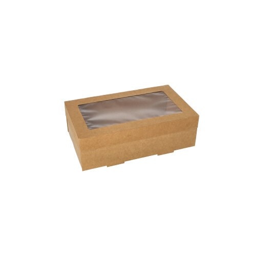 Pudełko 25,5x15,3x8cm brązowe z oknem  89014  transportowe małe