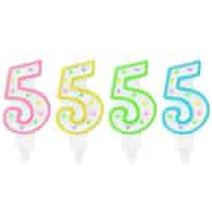 Świeczki cyfry - z kropeczkami  5 