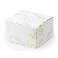 Pudełko na ciasteczka/drobiazgi  Gałązki; białe, 6x3,5x5,5 cm op.10 szt. **