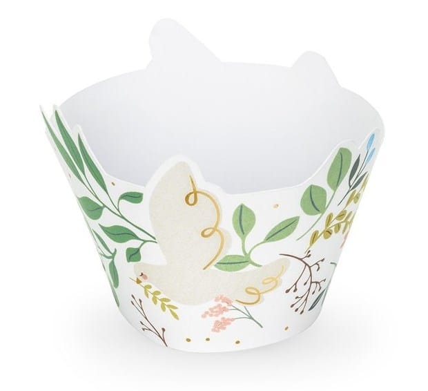 Papilotki na muffinki  Kwiaty-Gołąbek, 5x7,5x6,5cm  op.6 szt. **