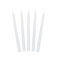Świeca stożkowa, matowa;  biała  op.10 szt.