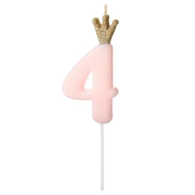 Świeczka cyferka - różowa  4 